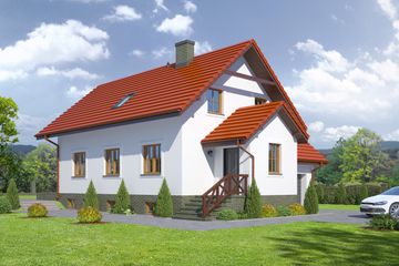  Projekt domu Gładczyn 9 (KRP1701) - projekt domu parterowego z poddaszem - Zdjęcie 1