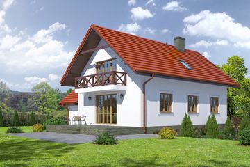  Projekt domu Gładczyn 9 (KRP1701) - projekt domu parterowego z poddaszem - Zdjęcie 2