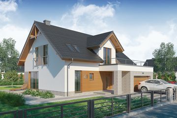  Projekt domu Bernard 2 (WRW1234) - projekt domu parterowego z poddaszem - Zdjęcie 2