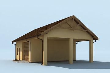  Projekt garażu G213 garaż dwustanowiskowy z pomieszczeniami gospodarczymi (SLN1295) - projekt garażu parterowego - Zdjęcie 3