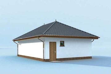  Projekt garażu G195 garaż dwustanowiskowy z pomieszczeniami gospodarczymi (SLN1292) - projekt garażu parterowego - Zdjęcie 3