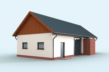  Projekt garażu G323 garaż jednostanowiskowy z wiatą (SLN2229) - projekt garażu parterowego - Zdjęcie 4