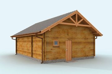  Projekt budynku gospodarczego G84 budynek gospodarczy z bali drewnianych (SLN2182) - projekt budynku parterowego - Zdjęcie 3