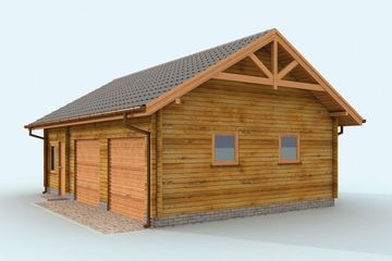  Projekt budynku gospodarczego G84 budynek gospodarczy z bali drewnianych (SLN2182) - projekt budynku parterowego - Zdjęcie 4