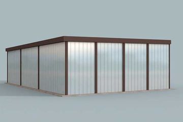  Projekt budynku gospodarczego GB39 Blaszany Trzystanowiskowy (SLN2165) - projekt budynku parterowego - Zdjęcie 3