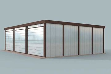  Projekt budynku gospodarczego GB39 Blaszany Trzystanowiskowy (SLN2165) - projekt budynku parterowego - Zdjęcie 4