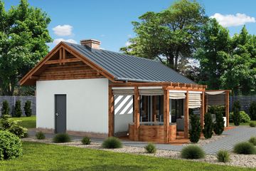  Projekt kuchni letniej KL8 Kuchnia letnia / Bud. gospodarczy (SLN2156) - projekt kuchni parterowego - Zdjęcie 3