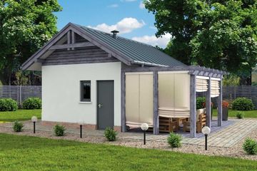  Projekt kuchni letniej KL7 Kuchnia letnia / Bud. gospodarczy (SLN2155) - projekt kuchni parterowego - Zdjęcie 3