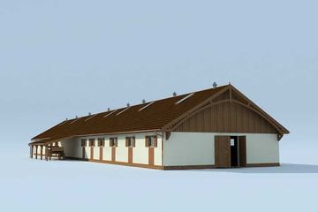  Projekt stajni S24 Stajnia dla koni - 20 boksów (SLN1265) - projekt stajni parterowego z poddaszem - Zdjęcie 3