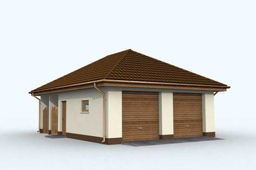  Projekt garażu G134 garaż dwustanowiskowy z pomieszczeniem gospodarczym (SLN1231) - projekt garażu parterowego - Zdjęcie 4