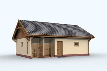  Projekt garażu G133 garaż dwustanowiskowy z pomieszczeniem gospodarczym (SLN1230) - projekt garażu parterowego - Zdjęcie 3