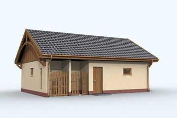  Projekt garażu G133 garaż dwustanowiskowy z pomieszczeniem gospodarczym (SLN1230) - projekt garażu parterowego - Zdjęcie 4