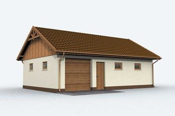  Projekt garażu G130 garaż trzystanowiskowy (SLN1227) - projekt garażu parterowego - Zdjęcie 4