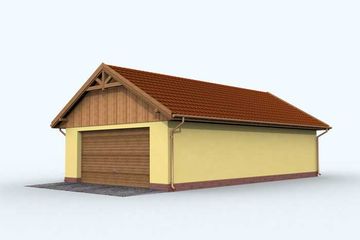  Projekt garażu G126 garaż trzystanowiskowy z pomieszczeniem gospodarczym (SLN1223) - projekt garażu parterowego - Zdjęcie 3