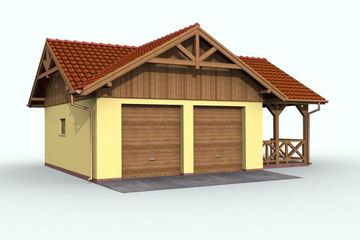  Projekt garażu G64 garaż dwustanowiskowy z pomieszczeniem gospodarczym (SLN1157) - projekt garażu parterowego - Zdjęcie 3