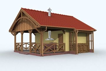  Projekt garażu G70 garaż jednostanowiskowy z altaną (SLN1163) - projekt garażu parterowego - Zdjęcie 3