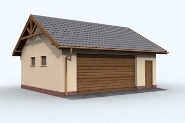  Projekt garażu G68 garaż dwustanowiskowy (SLN1161) - projekt garażu parterowego - Zdjęcie 3