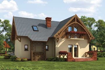 Projekt domu Palanka - parterowy z poddaszem dom o powierzchni 102,88 m², dach czterospadowy - ujęcie 3