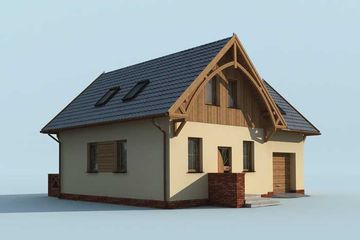 Projekt domu Palanka - parterowy z poddaszem dom o powierzchni 102,88 m², dach czterospadowy - ujęcie 4