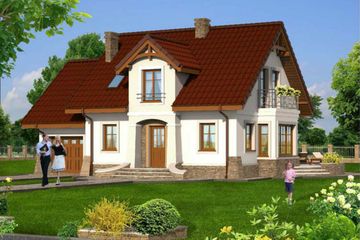  Projekt domu pod motylem (KRS1002) - projekt domu parterowego z poddaszem - Zdjęcie 1