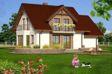  Projekt domu pod motylem (KRS1002) - projekt domu parterowego z poddaszem - Zdjęcie 2