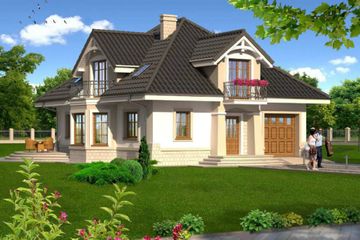  Projekt domu pod słońcem (KRS1003) - projekt domu parterowego z poddaszem - Zdjęcie 1