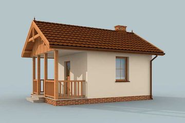  Projekt domu letniskowego Amadora dom letniskowy na zgłoszenie do 35m2 (SLN1332) - projekt domu letniskowego parterowego - Zdjęcie 4