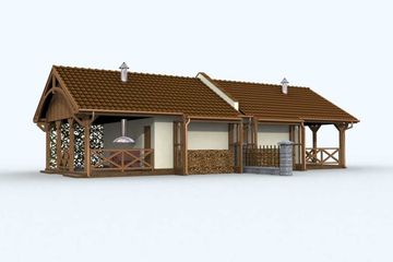 Projekt garażu G82 bliźniak (jeden segment), projekty garaży - parterowy dom o powierzchni 47,10 m², dach dwuspadowy - ujęcie 3
