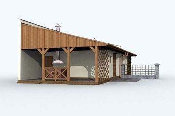 Projekt garażu G83 bliźniak (jeden segment), projekty garaży - parterowy dom o powierzchni 43,70 m², dach jednospadowy - ujęcie 4