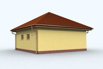 Projekt budynku gospodarczego G113 budynek gospodarczy - parterowy dom o powierzchni 41,17 m², dach namiotowy - ujęcie 3