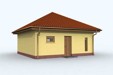 Projekt budynku gospodarczego G113 budynek gospodarczy - parterowy dom o powierzchni 41,17 m², dach namiotowy - ujęcie 4