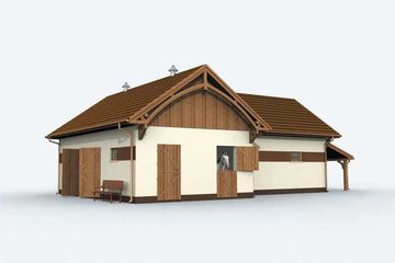  Projekt stajni S12 stajnia dla koni - 4 boksy (SLN1090) - projekt stajni parterowego - Zdjęcie 3