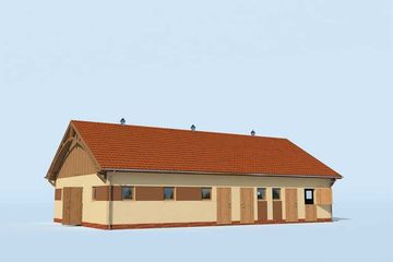  Projekt stajni S19 Stajnia dla koni - 8 boksów (SLN1097) - projekt stajni parterowego - Zdjęcie 4