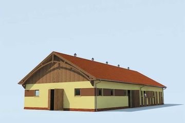  Projekt stajni S21 Stajnia dla koni - 12 boksów (SLN1099) - projekt stajni parterowego - Zdjęcie 3