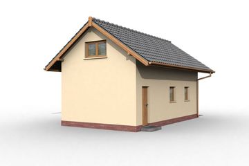  Projekt garażu G4 garaż jednostanowiskowy z poddaszem (SLN1105) - projekt garażu parterowego z poddaszem - Zdjęcie 3