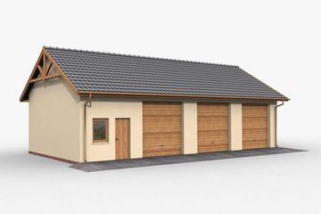  Projekt garażu G38 garaż trzystanowiskowy z pomieszczeniami gospodarczymi (SLN1003) - projekt garażu parterowego - Zdjęcie 4