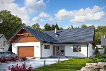  Projekt domu Abra 3 (BSE1069) - projekt domu parterowego z poddaszem - Zdjęcie 1