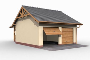  Projekt garażu G35 garaż dwustanowiskowy + altana (SLN1131) - projekt garażu parterowego - Zdjęcie 3