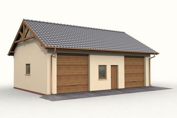  Projekt garażu G50 garaż dwustanowiskowy z pomieszczeniami gospodarczymi (SLN1144) - projekt garażu parterowego - Zdjęcie 3