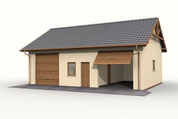  Projekt garażu G50 garaż dwustanowiskowy z pomieszczeniami gospodarczymi (SLN1144) - projekt garażu parterowego - Zdjęcie 4