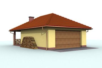  Projekt garażu G60 garaż dwustanowiskowy z pomieszczeniem gospodarczym (SLN1153) - projekt garażu parterowego - Zdjęcie 3