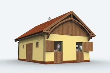  Projekt stajni S1 stajnia dla koni - 2 boksy (SLN1079) - projekt stajni parterowego - Zdjęcie 4