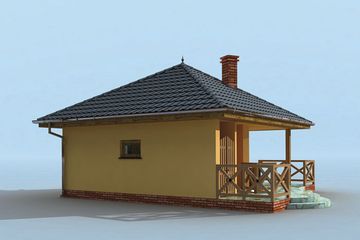 Projekt garażu G183 budynek gospodarczy - parterowy dom o powierzchni 47,91 m², dach namiotowy - ujęcie 3