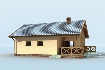 Projekt budynku gospodarczego G188 budynek gospodarczy - parterowy dom o powierzchni 64,72 m², dach dwuspadowy - ujęcie 3
