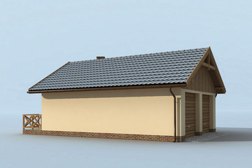 Projekt budynku gospodarczego G188 budynek gospodarczy - parterowy dom o powierzchni 64,72 m², dach dwuspadowy - ujęcie 4