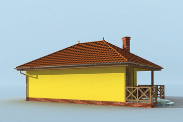 Projekt budynku gospodarczego G189 budynek gospodarczy - parterowy dom o powierzchni 64,61 m², dach kopertowy - ujęcie 4
