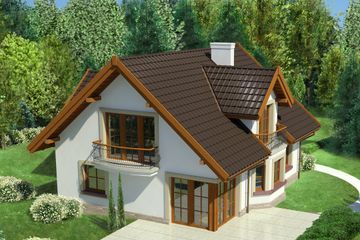  Projekt domu przy Pomarańczowej 2 (KRK1374) - projekt domu parterowego z poddaszem - Zdjęcie 3