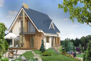  Projekt domu Amber 3 (BSA1489) - projekt domu parterowego z poddaszem - Zdjęcie 3