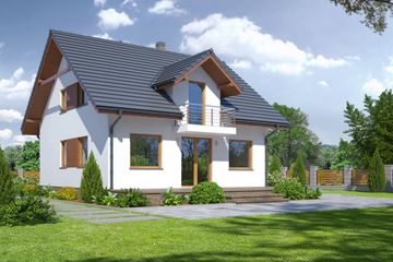  Projekt domu Dziekanowo (KRP1666) - projekt domu parterowego z poddaszem - Zdjęcie 2