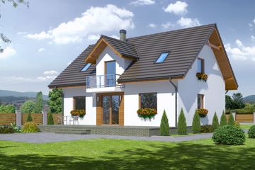  Projekt domu Miechów Mały (KRP1685) - projekt domu parterowego z poddaszem - Zdjęcie 2